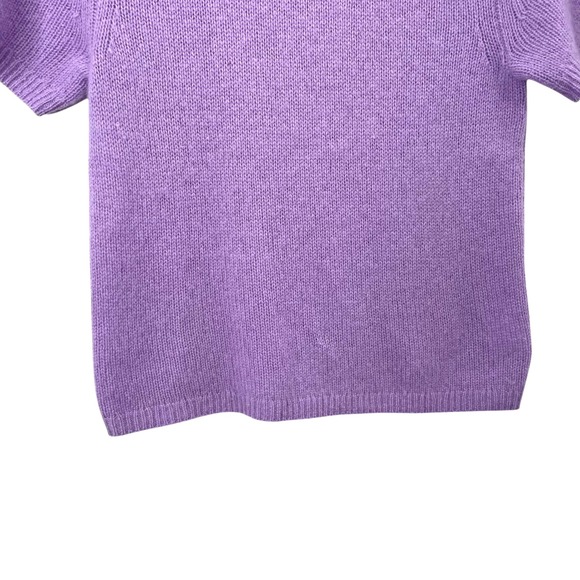 White + Warren 100% cashmere knit short sleeve sweater Size S purple lavender - Picture 3 of 6